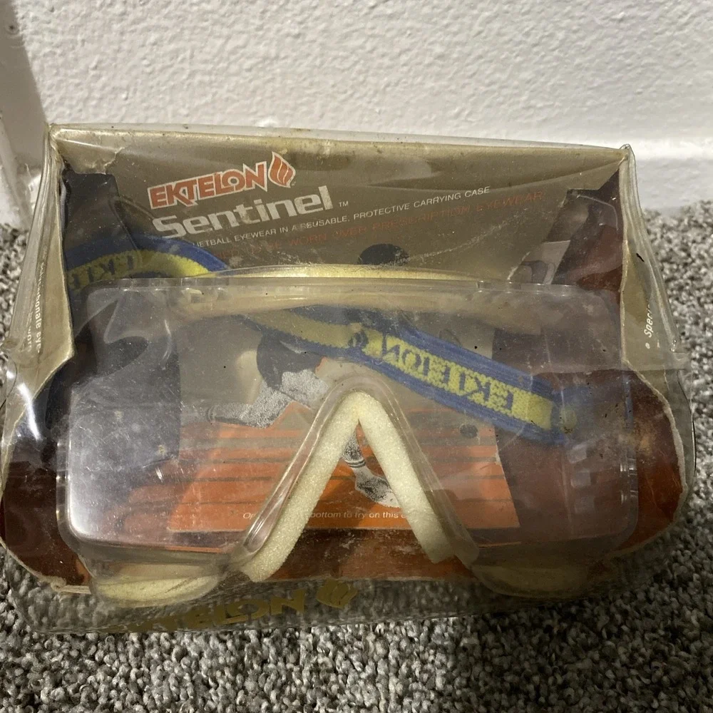 Vintage 1984 Ektelon Sentinel Racquetball Eyewear Goggles w/ Case Blue Sports